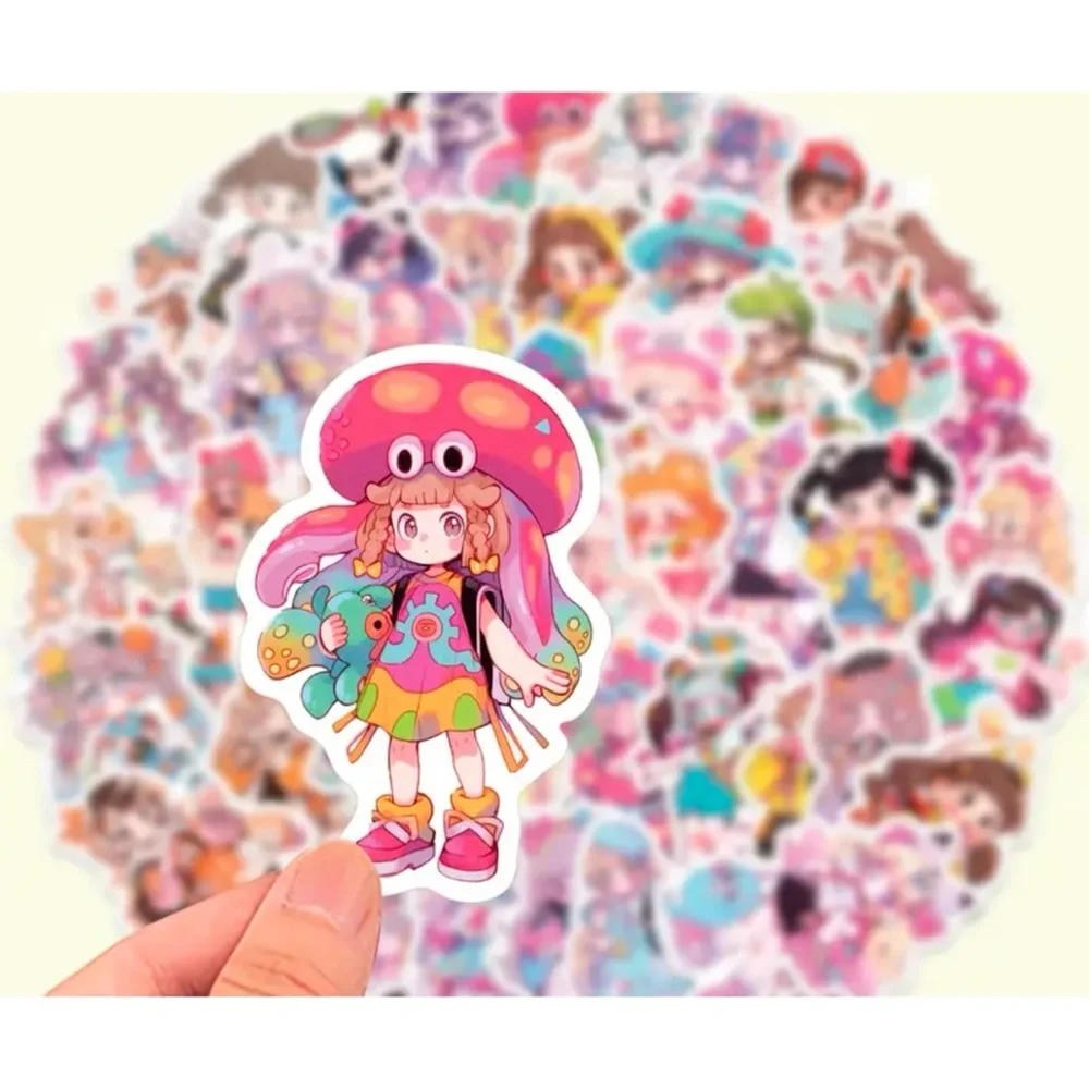 Colorful Cute Anime Girl Sticker Sets